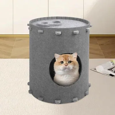 Obrázek produktu pro Kočičí domeček 58 x 33 x 30 cm, šedý, s otvorem