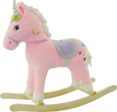 Image de Wiky Licorne à bascule avec effets roses 74 × 28 × 65 cm