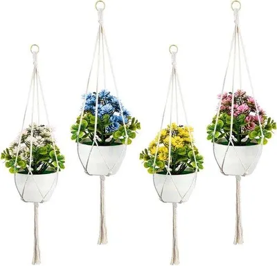 Produktbild von Boho Macramé Pflanzenhänger 100% Baumwolle 90-120cm lang