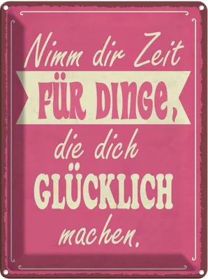 Produktbild von vianmo Blechschild 40x30 cm Nimm Zeit für Dinge glücklich Dekoration Spruch Zitat