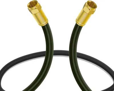 Produktbild von 5 Meter Sat Kabel Schwarz 135dB mit vergoldeten F-Kompressionsstecker Full HD 4K