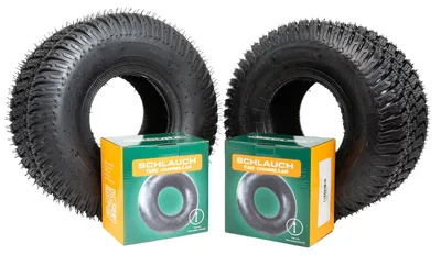 Produktbild von 2x Reifen 15x6.00-6 Tubeless inkl. Schlauch mit geradem Ventil TR13