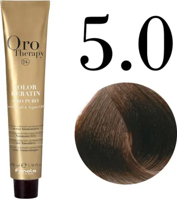 Obrázok produktu pre Fanola Oro Therapy Color Keratin Oro Puro profesionálna permanentná farba na vlasy 5.0 100 ml