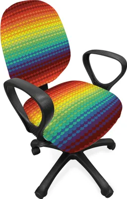 Produktbild von ABAKUHAUS Fiesta Bürostuhl Schonbezug, Bunte Regenbogen-Skala, dekorative Schutzhülle aus Stretchgewebe, Mehrfarbig