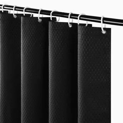 Obrázok produktu pre Sprchová záclona, čierna, 180 x 200 cm, vodeodolná a odolná proti plesniam