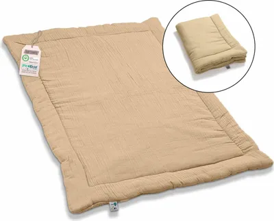 Produktbild von pic Bear große Krabbeldecke Spieldecke Musselin 135cm x 95cm Motiv: tender peach Musselin