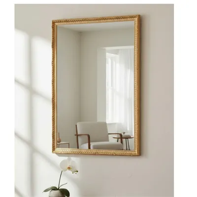 Immagine prodotto di MO.WA Specchio da parete, classico cm. 45x65 oro antico, cornice in legno, verticale, orizzontale, per ingresso, bagno, camera da letto, corridoio specchio  Italy