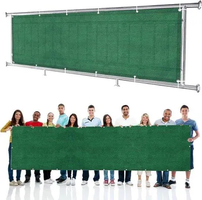 Obrázek produktu pro Balkonový slunečník – odolný proti UV záření – 50 x 850 cm – tmavě zelený – rozšíření balkonu
