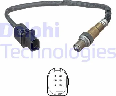 Produktbild von DELPHI Lambdasonde für CITROËN C5 III Kombi (RW) vor-Kat Beheizt 410mm ES21264-12B1