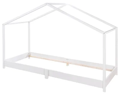 Produktbild von roba Hausbett 90 x 200 cm für Kinder - Bodenbett nach Montessori Prinzip - Erweiterbar durch Lattenrost, Matratze und Hausbettbezug