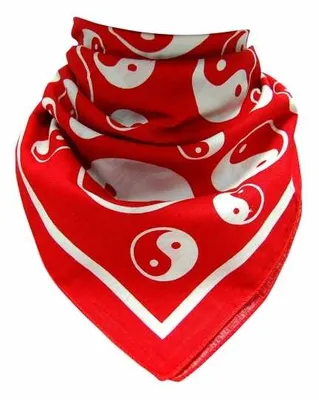 Produktbild von Bandana Halstuch Yin Yang rot, Bandana headscarf scarf Yin Yang red, Bandana pañuelo bufanda Yin Yang rouge