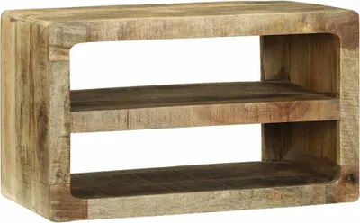 Image de Meuble TV vidaXL avec étagère, marron, 60 x 32 x 36 cm, bois massif de manguier