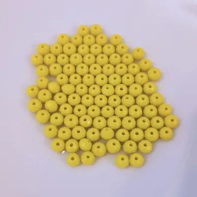 Produktbild von Glasperlen - Typ 'Facettiert' - 100 Stück - 6 mm - Gelb matt