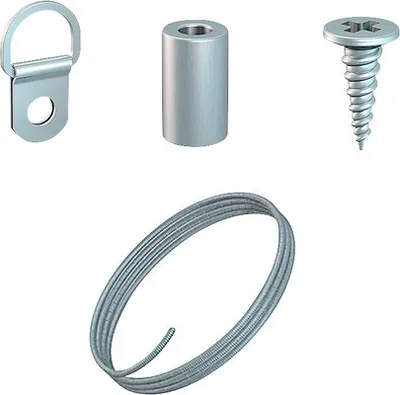 Produktbild von Aufhängungsschnur Stahl mit D-Ringen Aufhänger