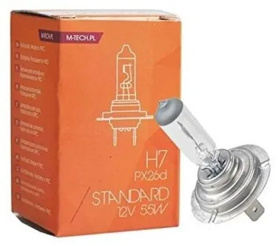 Obrázok produktu pre 1x TECH STANDARD H7 žiarovka diaľkové svetlo 55 W PX26d halogénová PTZ7