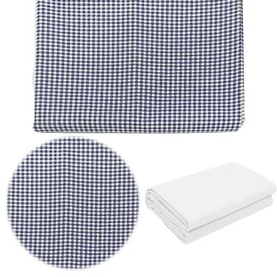 Image de Tissu en coton - Motifs à carreaux de style champêtre - Vendu au mètre - 100 cm x 160 cm - Bleu