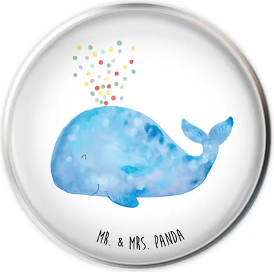 Produktbild von Mr. & Mrs. Panda Waschbecken Stöpsel Wal Konfetti - Weiß - Geschenk, Abfluss-Stopfen, Abnehmen, Trennung, Waschbecken-Stopfen, stopfen, Meer, Wale, Geburtstag, Diät