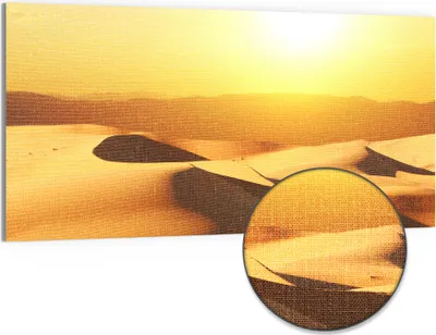 Produktbild von DEQORI Hybrid Leinwand Bild 100x50 cm 'Goldene Stille' Wandbild Glas flach modern
