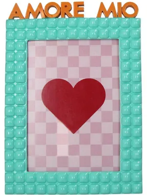 Obrázok produktu pre Držiak na fotografie Pretzel Polyresin Tyrkysová 13x18cm