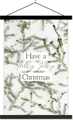 Produktbild von MuchoWow® Textilposter Winter - Zitat - Zweige 40x60 cm mit schwarzem Rahmen - Wanddekorationen