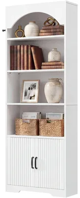Immagine prodotto di Libreria IRONCK con 2 ante, scaffale autoportante con 6 ripiani e design ad arco