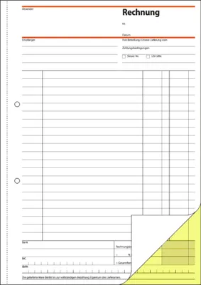 Produktbild von SIGEL SD035 Rechnungen, 1. und 2. Blatt bedruckt, A4, selbstdurchschreibend, 2 x 40 Blatt