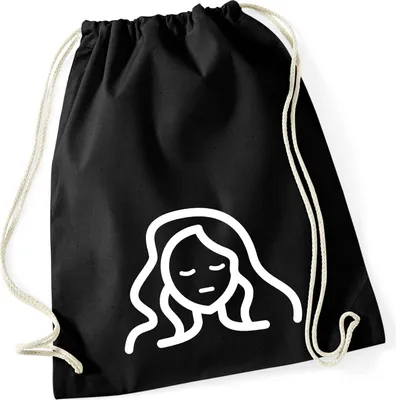 Produktbild von Huuraa Turnbeutel Jungfrau Sternzeichen Symbol 12 Liter Black Baumwolle Rucksack Geschenkidee