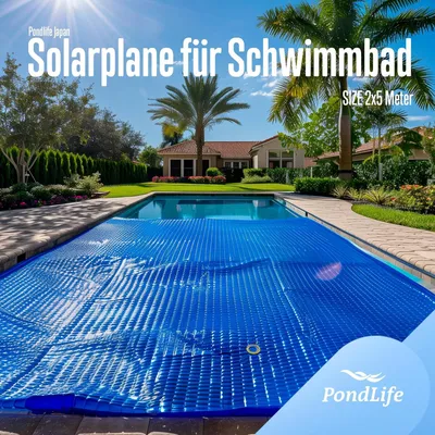 Produktbild von Solarfolie blau eckig, 400µ, 2x5m, Noppenfolie Poolabdeckung zuschneidbar, Poolheizung Wärmeplane
