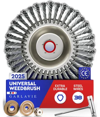 Image de Brosse métallique débroussailleuse désherbeur - 10 pouces - Alésage 24,5 mm - Acier inoxydable