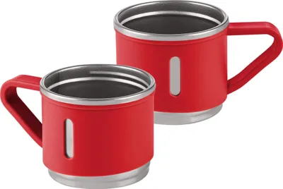 Produktbild von Kaffee/Espresso Becher, 2-teilig, rot, matt, 150 ml