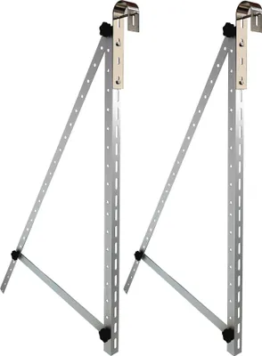 Produktbild von TRANGO ST-0005R Balkonkraftwerk Solarmodul ALU-Halterung inkl. 2x Edelstahl-Haken für runde Balkongelände, Flachdach, Wand, Universal-Aufstelle bis 114cm Panel Breite 425W Winkel bis 45° verstellbar
