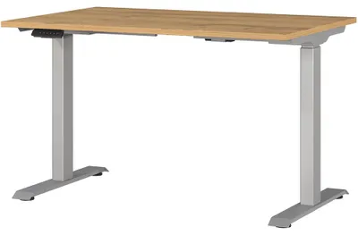 Produktbild von Schreibtisch 120cm, elektrisch höhenverstellbar, Eiche/silber, JESOLO-01