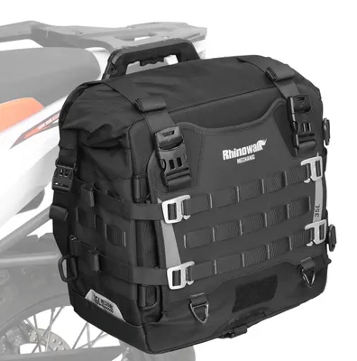 Image de Sacoche de selle pour moto, 35 litres, étanche, sacoche latérale, sac de rangement, sac arrière, noir