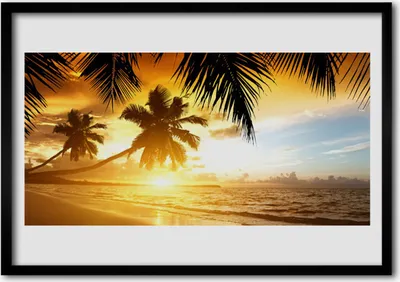 Produktbild von Bild 70x50 MDF-Rahmen Wandkunst Palm Beach Sea Landschaft