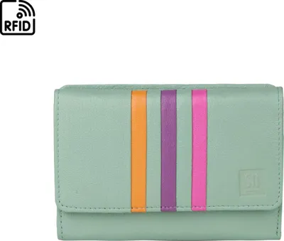 Imagen del producto de Billetera de cuero verde para mujer