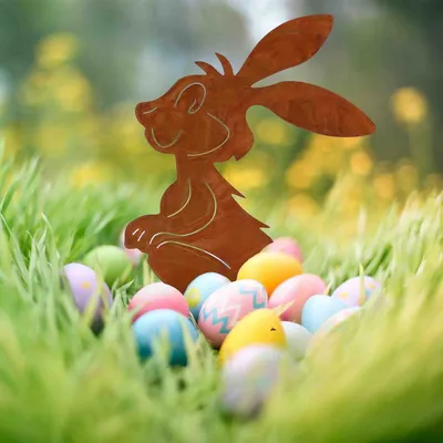 Produktbild von Ostern | Hase Herbert | Edelrost Deko im Comic Style