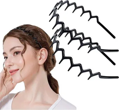 Produktbild von Famanu Zigzag-Haarbänder - Set von 2 in Schwarz