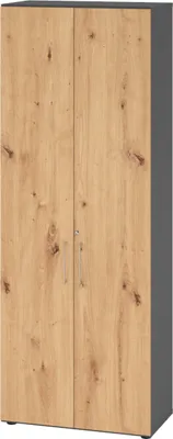 Produktbild von bümö smart Aktenschrank - 6 Ordnerhöhen - Nachbildung: Graphit/Asteiche