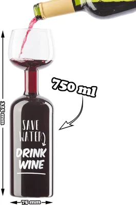 Produktbild von XXL Weinglas das ultimative Weinflaschen Glas mit 750 ml Fassungsvermögen; Geschenkidee für Weinliebhaber