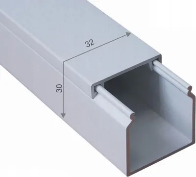 Produktbild von Weiße Kabelrinne 30 x 32mm MKE AKS 111305 2m = 1 Stk.