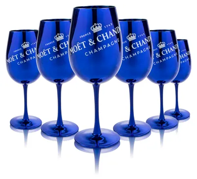 Produktbild von 6x Moët & Chandon Champagnerglas 0,59l Chef & Sommelier Gläser Hochglanz Blau Lila