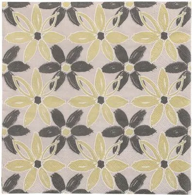 Produktbild von 200 Papstar Servietten, 3-lagig 1/4-Falz 33 cm x 33 cm Dark Flowers 37092