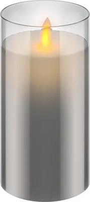 Produktbild von Goobay LED-Echtwachs-Kerze im Glas 15cm grau 1x warmweiß