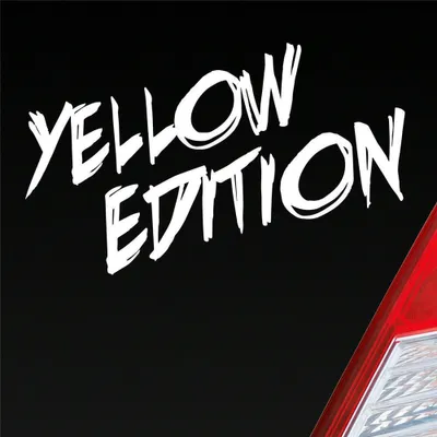 Produktbild von Auto Aufkleber Yellow Edition Auto Car Tuning 15x7 cm Weiss Glanz Sticker Heckscheibenaufkleber