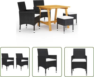 Produktbild von The Living Store 5-tlg. Garten-Essgruppe Schwarz