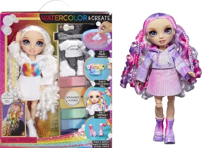 Image de MGA Entertainment Rainbow High WaterColor & Create NEW Theme Dolls- yeux violets