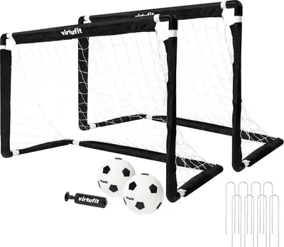 Zdjęcie produktu dla VirtuFit dziecięcy zestaw bramek piłkarskich 92×64 cm z piłkami i pompką