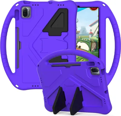 Produktbild von Kinder Hülle für Huawei MatePad 11 2021 10.95-Zoll, Eva Leichte Stoßfeste Faltbarem Ständer, Kids Griff Schutzhülle Lila
