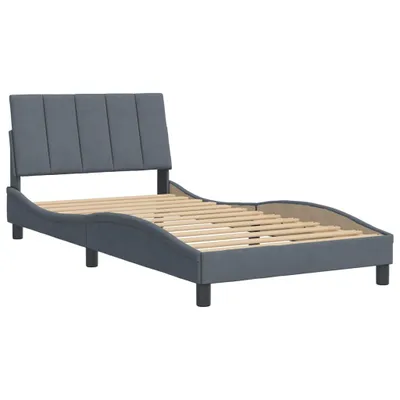Immagine prodotto di Giroletto senza Materasso Hanko Grigio Scuro 100x200 cm Velluto