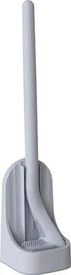 Produktbild von Silikon-Toilettenbürste, Golf-Toilettenbürste, Golfschlägerförmige Toilettenbürste mit langem Griff, mit Sockel, ohne Sackgassen, für Badezimmer-Toilettenbürste Toilettenbürste